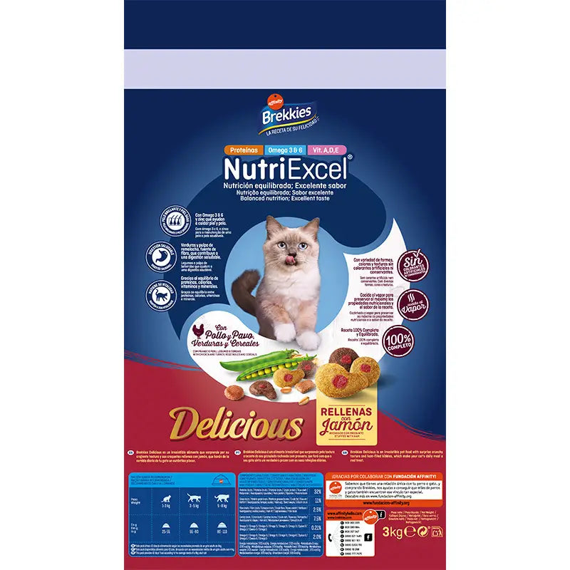 Brekkies Excel Feline Adult Delicious Geflügel, 3 kg Katzenfutter
