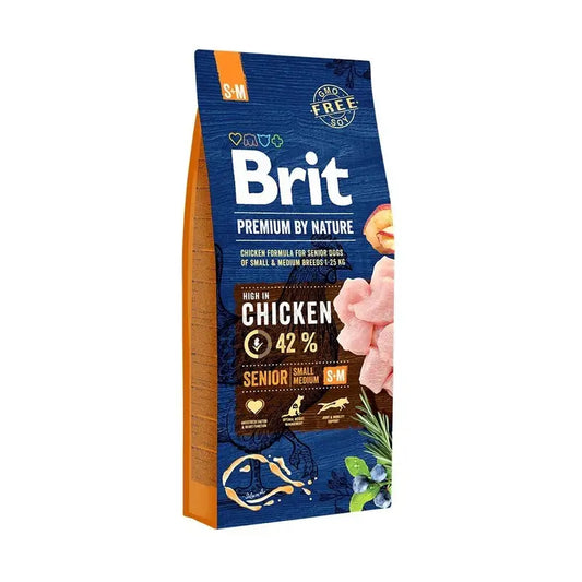 Brit Premium Dog Nature Senior für kleine/mittelgroße Hunde, 15 kg