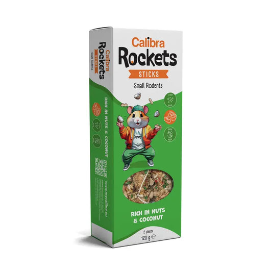 Calibra Calibra Rockets Sticks für Nagetiere – Walnuss und Kokosnuss 120 g