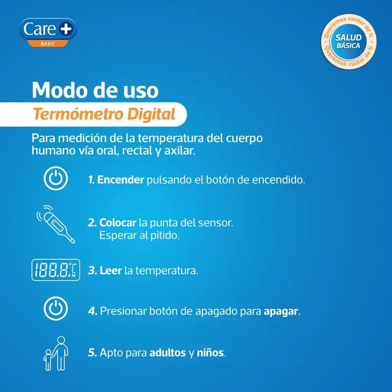 Care+ Digitales Thermometer mit starrer Spitze