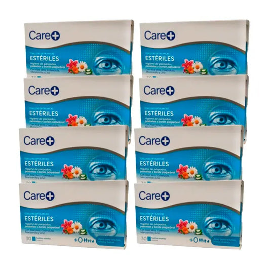 Care+ Sterile Ophthalmic Wipes, Pack 8 x 30 Units