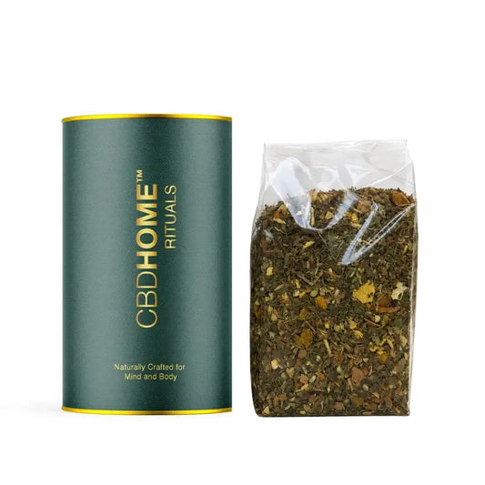 CBD HOME – Kräutertee mit Hanf, Ingwer und Kurkuma – 100 g