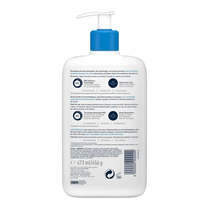 CeraVe Feuchtigkeitslotion für trockene oder sehr trockene Haut, 473 ml