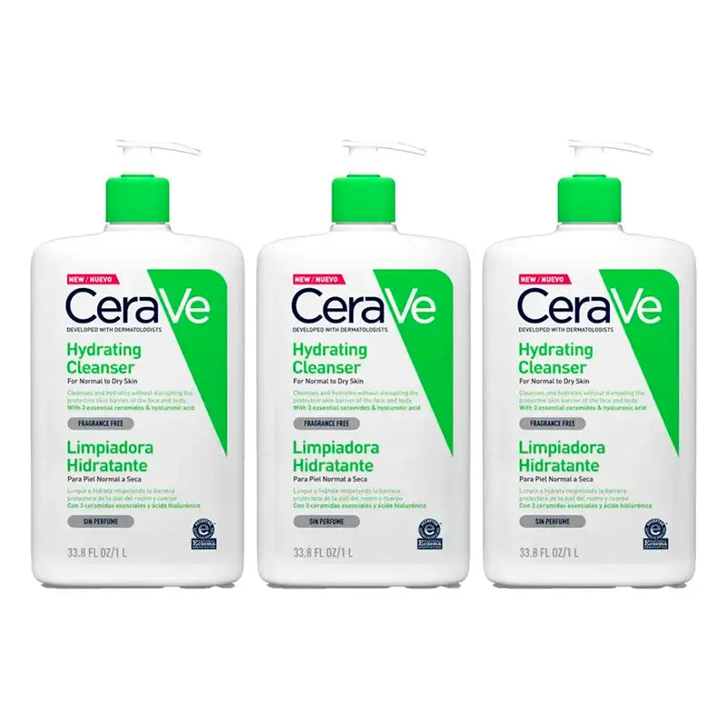 CeraVe Triplo Moisturising Cleansing Gel Cleanser, 3X1L