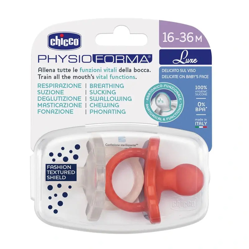 Chicco Physioforma Luxe Schnuller 16-36 2 Stück Orange-Grau