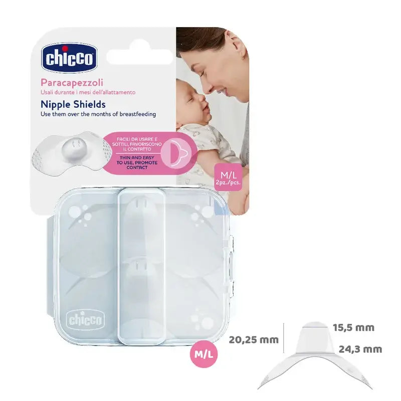 Chicco Brustwarzenschutz Silikon Skintoskin Größe M/L 2 Stück