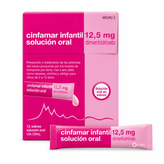 Cinfamar Infantil 12,5 mg Lösung zum Einnehmen 12 Portionsbeutel