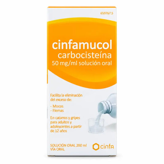 Cinfamucol Carbocistein 50 mg/ ml Lösung zum Einnehmen 200 ml