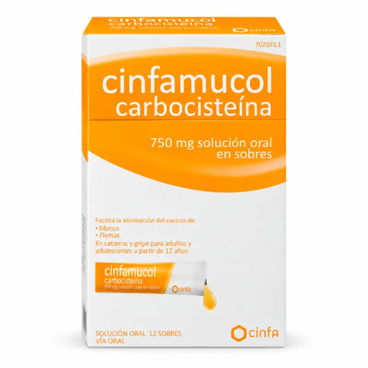 Cinfamucol Carbocistein 750 mg Lösung zum Einnehmen, 12 Portionsbeutel
