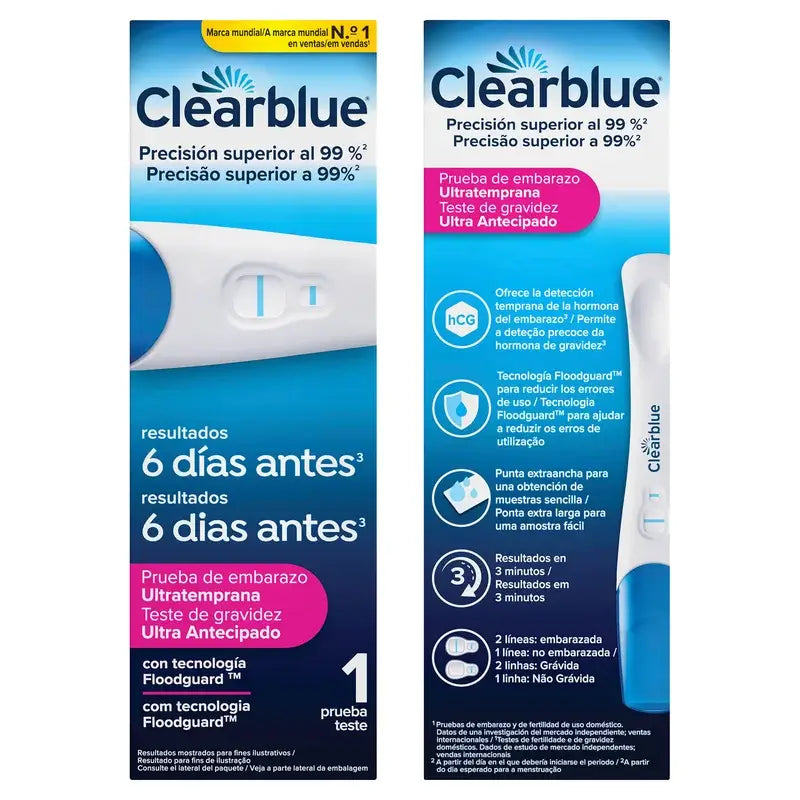 Clearblue Ultra-Frühschwangerschaftstest 10mI, Ergebnis 6 Tage früher, 1 Analogtest
