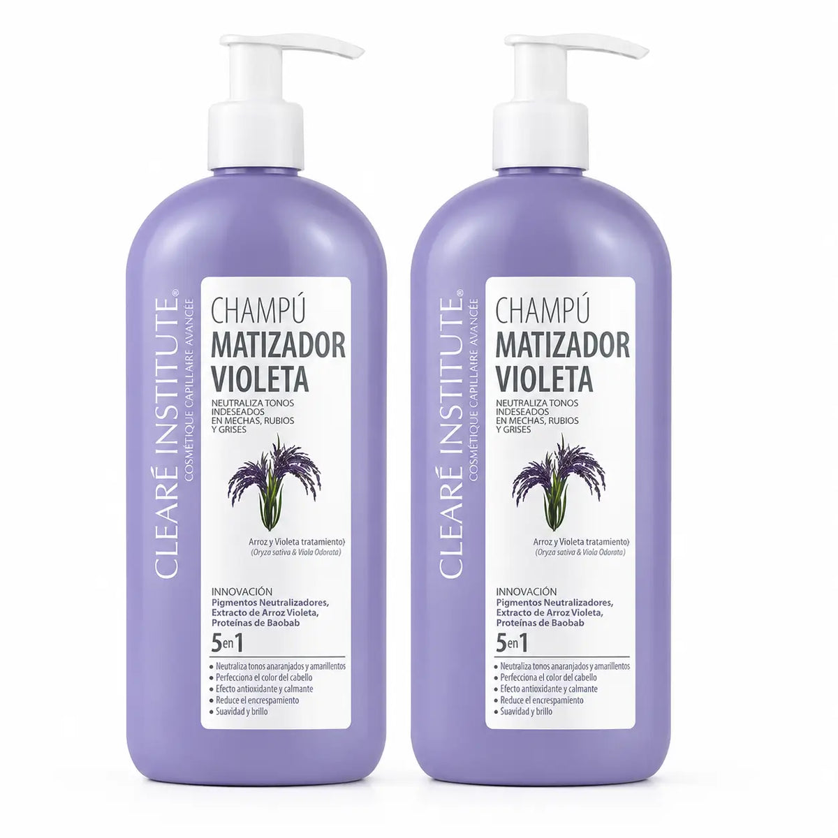 Clearé Institut Violett Shampoo 400 Ml , Packung 2