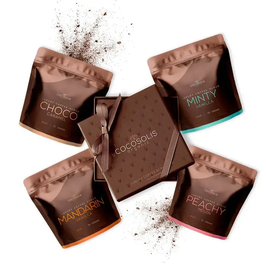 Cocosolis Luxury Coffee Scrub Box , 4 x 70 grams