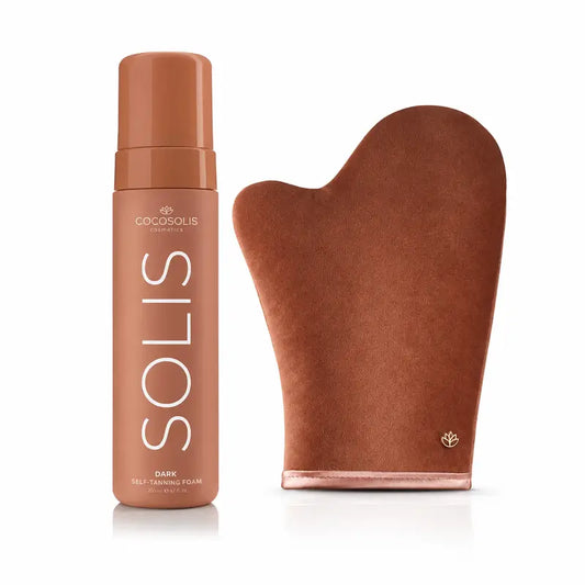 Cocosolis Solis Dark Selbstbräunungsschaum 200 ml + Premium-Selbstbräunungshandschuh, 1 Stück