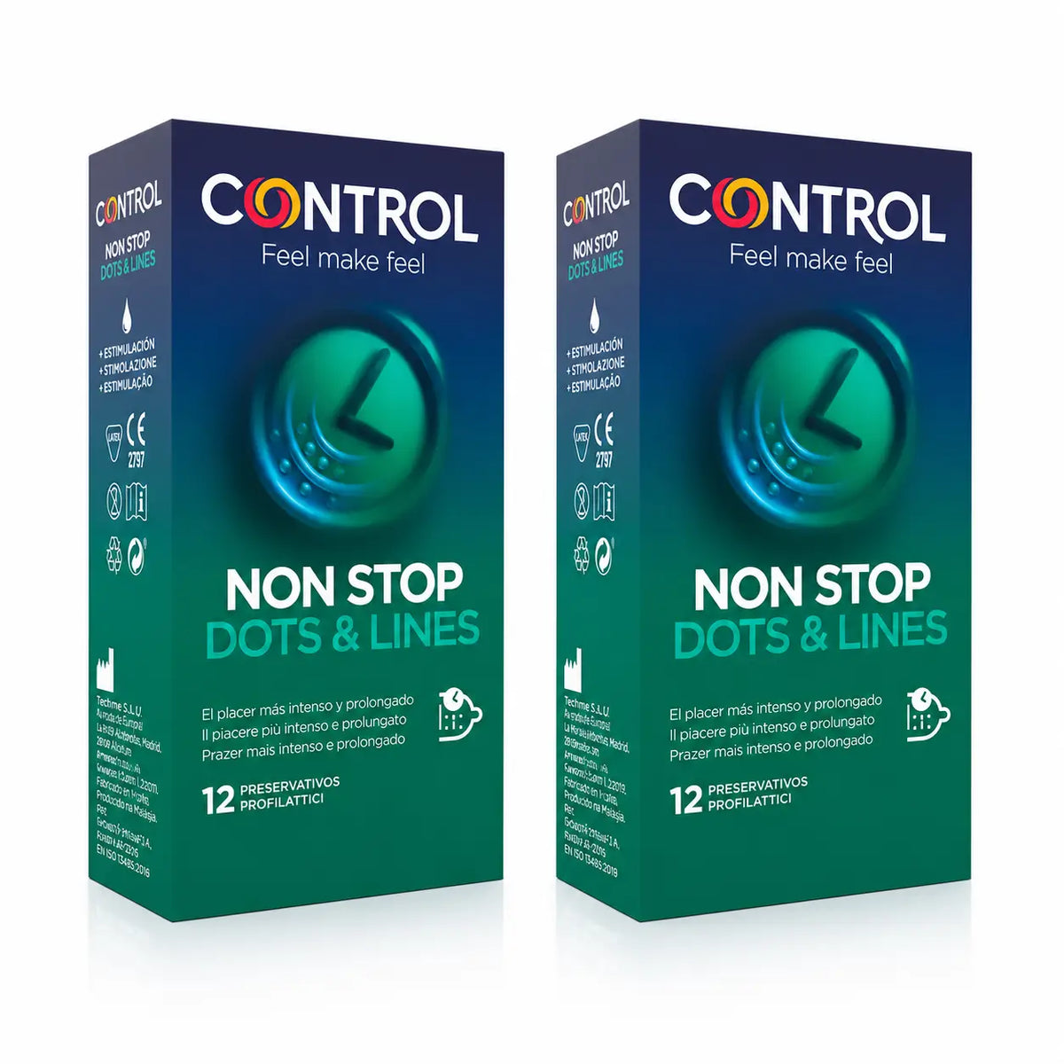 Control Non Stop Dots & Lines, 12 Stück, Packung 2