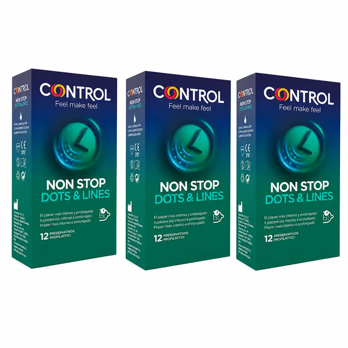 Control Non Stop Dots & Lines, 12 Stück, Packung 3