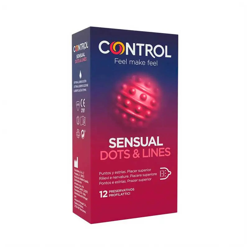 Control Condoms Sensual Dots & Line, 12 units