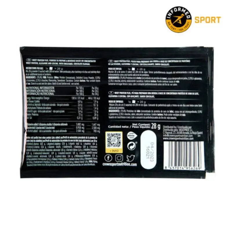 Crown Sport Nutrition Molkenprotein + Schokolade Einzeldosis, 28 g