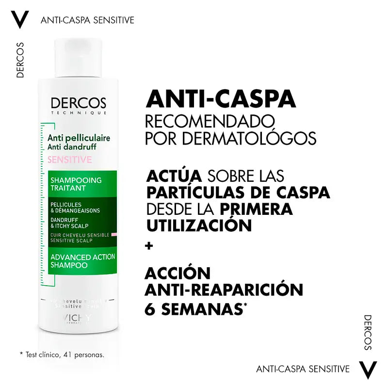 Vichy Dercos Technique Anti-Schuppen Shampoo für empfindliche Kopfhaut 200 ml
