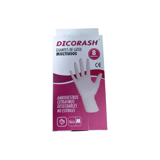 Discorash Multipurpose Latex Gloves Size M 8 units