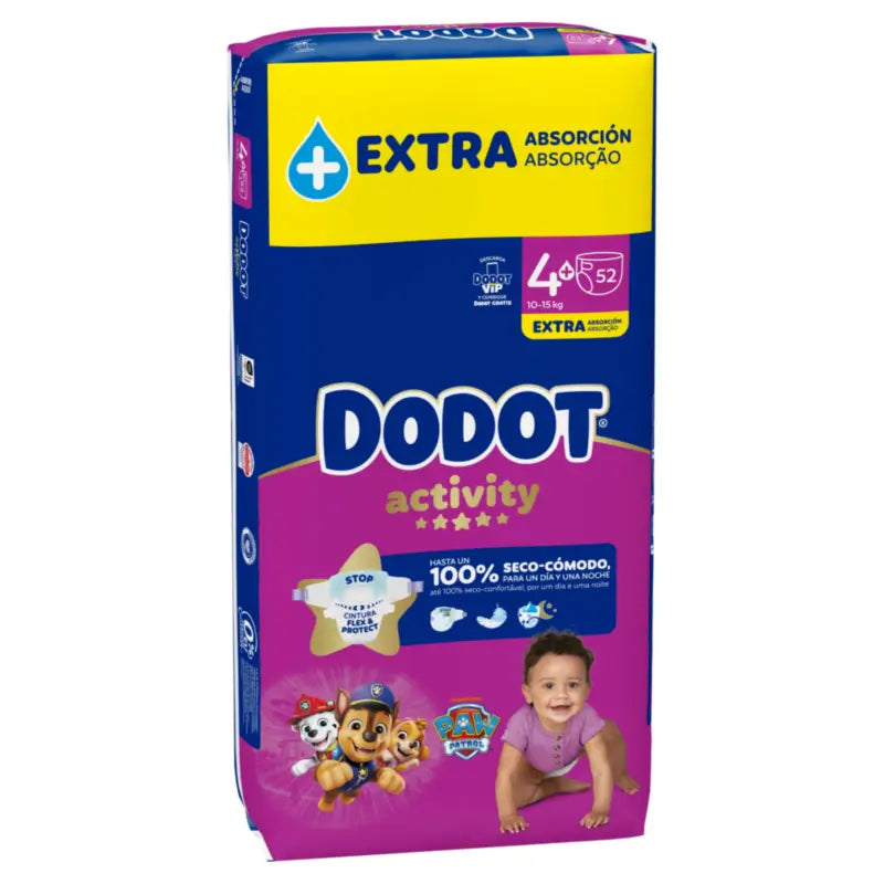 Dodot Activity Größe 4+ Extra Jumbo (10-15Kg), 52 Windeln