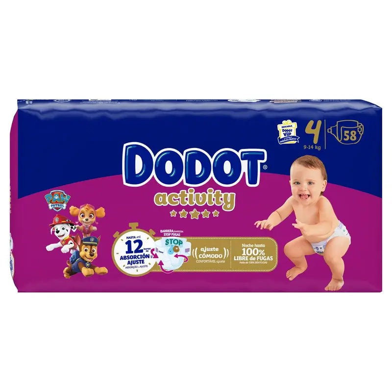 Dodot Activity Größe 4, 58 Windeln