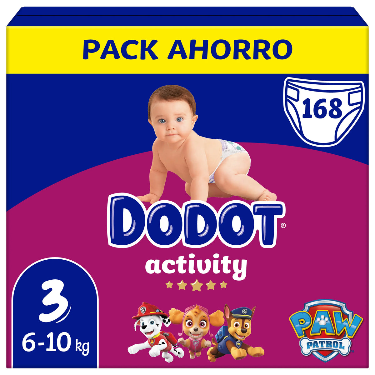 Dodot Activity Size 3, 168 Nappies