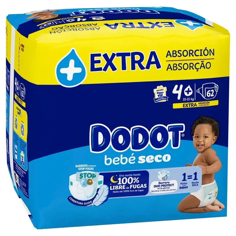 Dodot Baby Dry Größe 4 (10-15kg), 62 Windeln