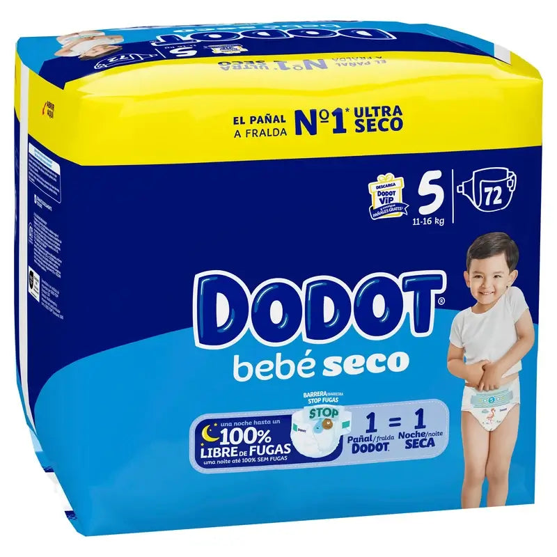 Dodot Baby Dry Größe 5 (11-16 Kg), 72 Windeln