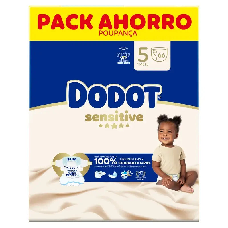 Dodot Sensitive Size 5, 66 nappies