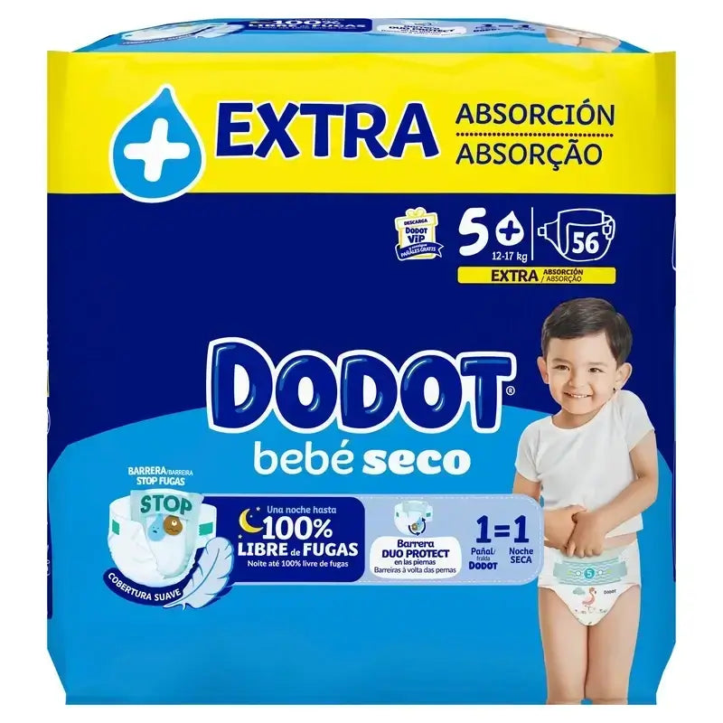Dodot Baby Dry Größe 5 Extra Jumbo, 2x56 Windeln