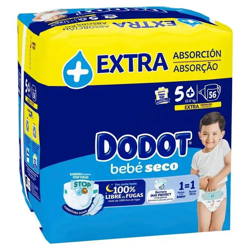 Dodot Baby Dry Größe 5 Extra Jumbo, 2x56 Windeln