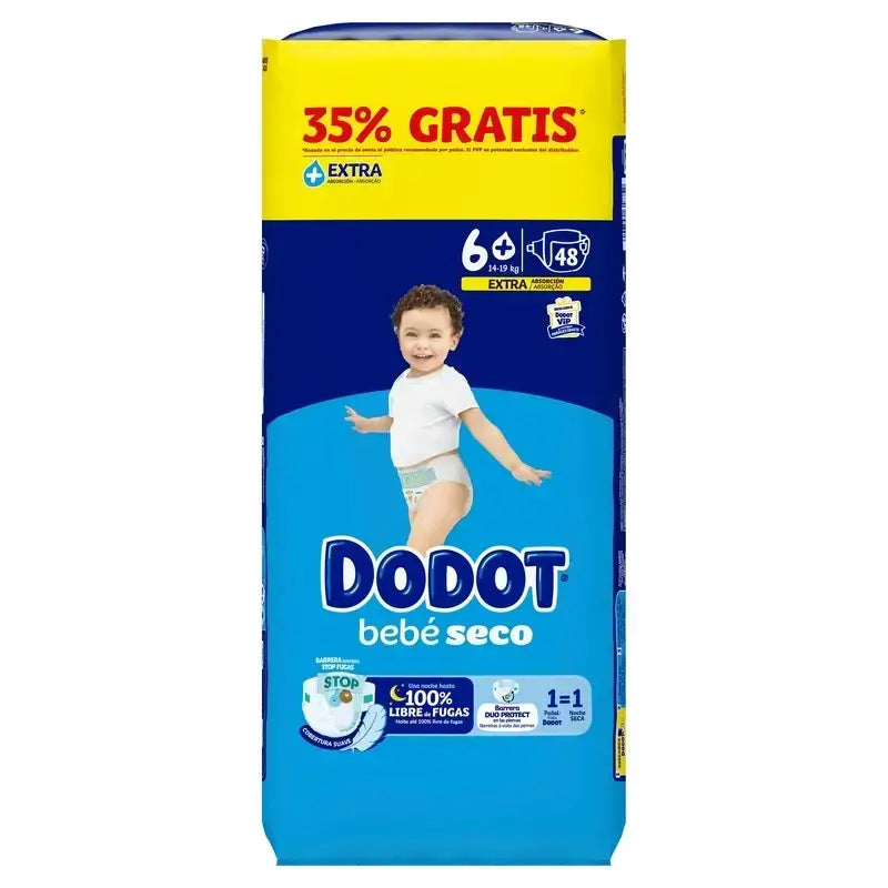 Dodot Baby Dry Größe 6+ (+14 Kg), 2x48 Windeln