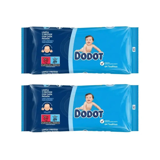 Dodot Baby Wipes, 2x64 pieces
