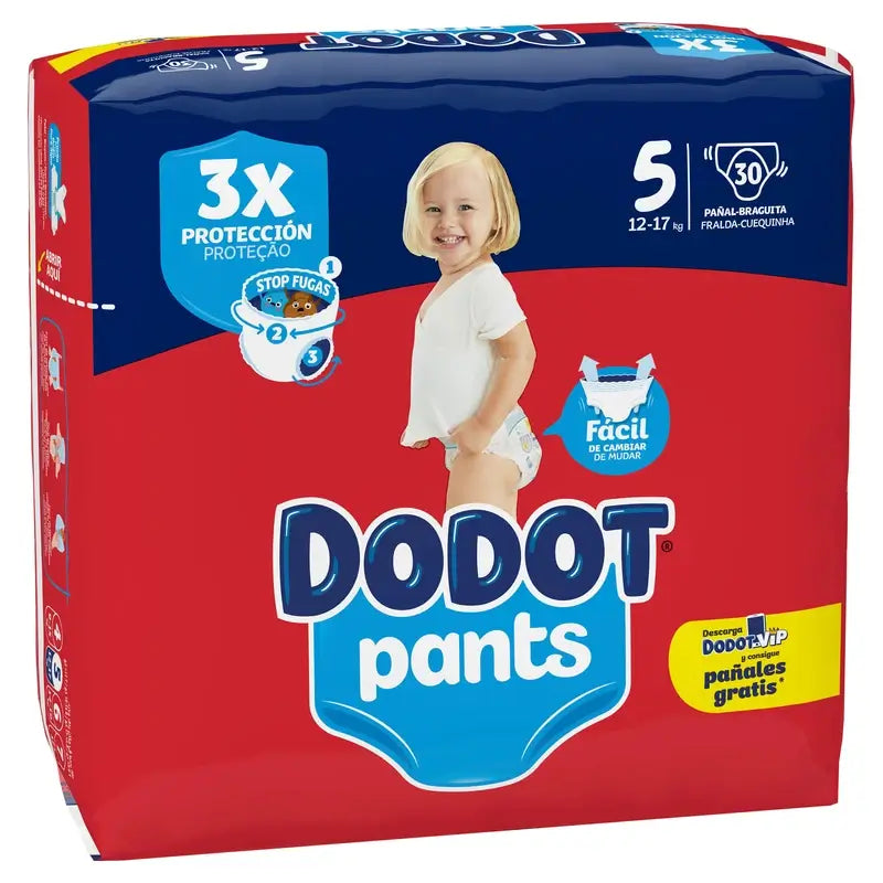 Dodot Pants Panty Größe 5 (12-17 Kg), 30 Windeln