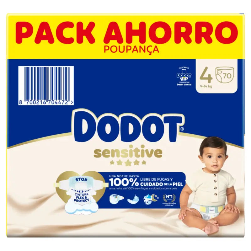 Dodot Sensitive Box Größe 4, 2x70 Windeln