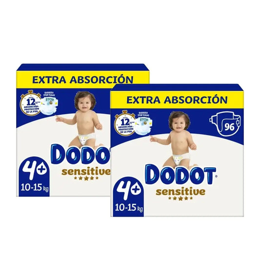 Dodot Sensitive Extra-Box Size 4+ Nappies, Pack of 2 x 96