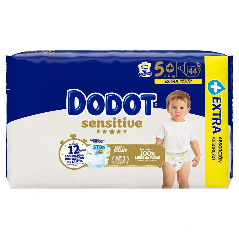 Dodot Sensitive Extra Jumbo Größe 5, 44 Windeln