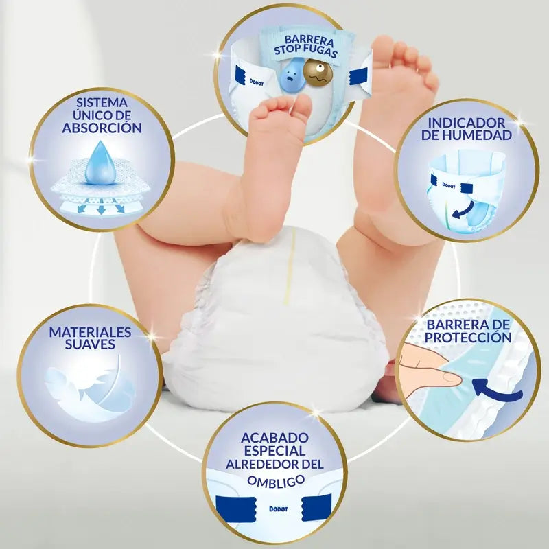 Dodot Sensitive Größe 1 (2-5 kg), 58 Windeln