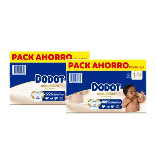 Dodot Sensitive Size 1 Nappies 2–5 kg, Pack of 2 × 168