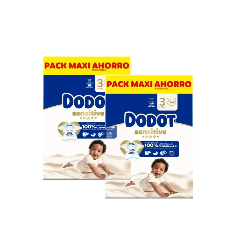 Dodot Sensitive Größe 3 Windeln 6–10 kg, 2er-Pack à 148 Stück