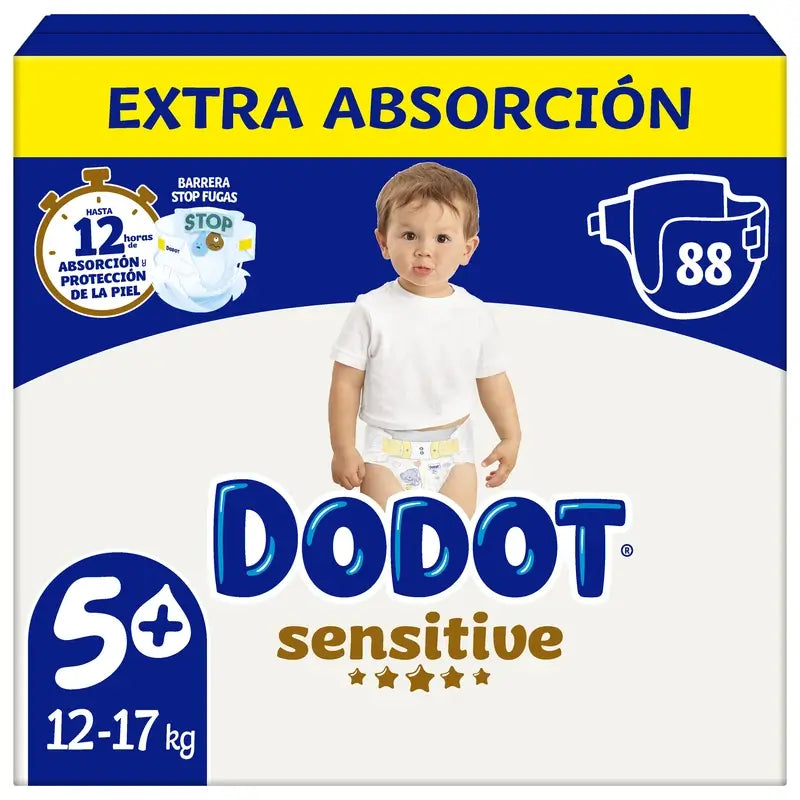 Dodot Sensitive Extra-Box Size 5+, 88 Nappies