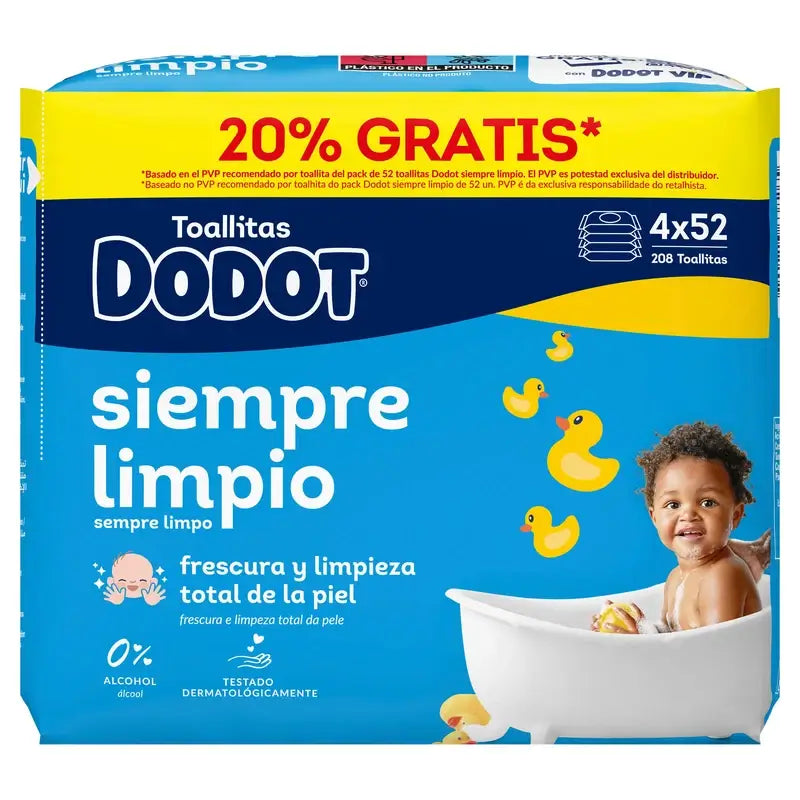Dodot Dodot Refill Wipes, 208 pcs.