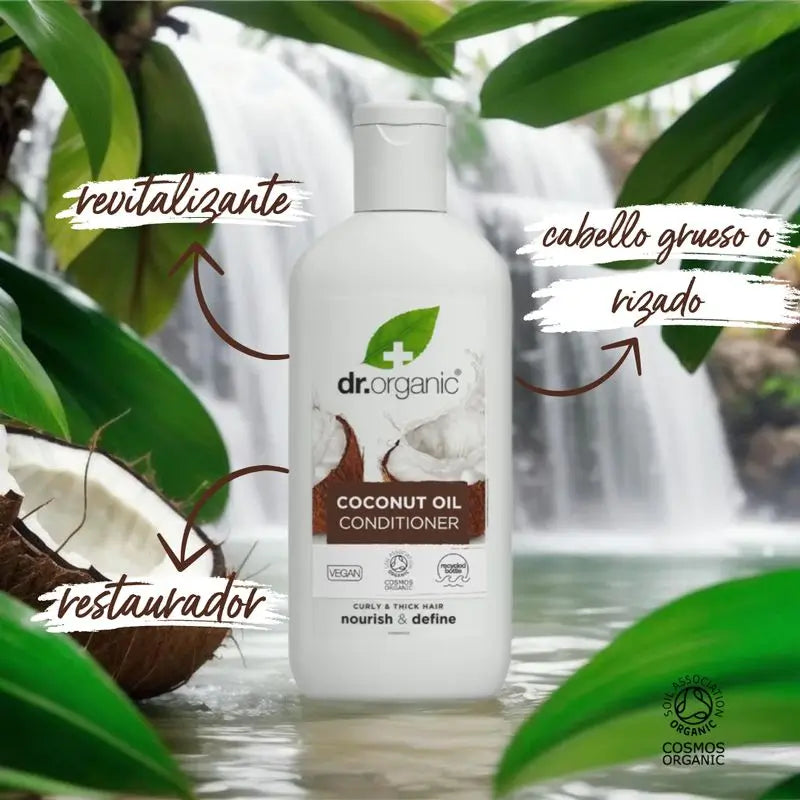 Dr.Organic Kokosnussöl-Spülung für dickes oder lockiges Haar, 265 ml