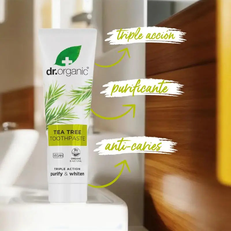 Dr.Organic Teebaum-Zahnpasta Triple Action, 100 ml
