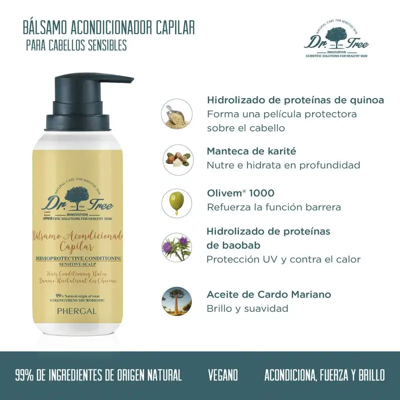 Dr. Tree Natürliche Haarspülung Conditioner Balsam für empfindliche Kopfhaut 200Ml