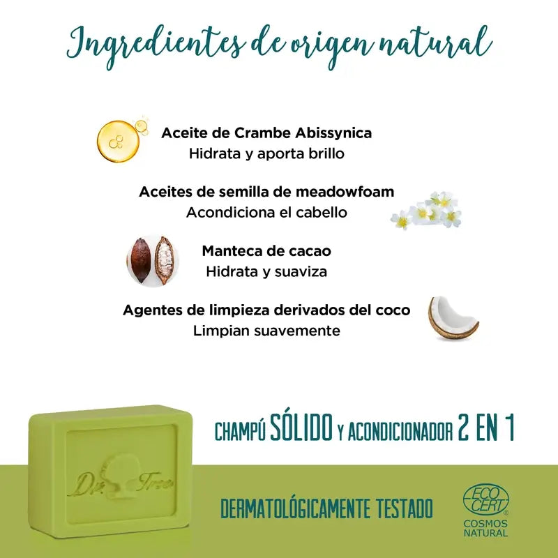 Dr. Tree Natural Moisturising Solid Shampoo für empfindliche Kopfhaut