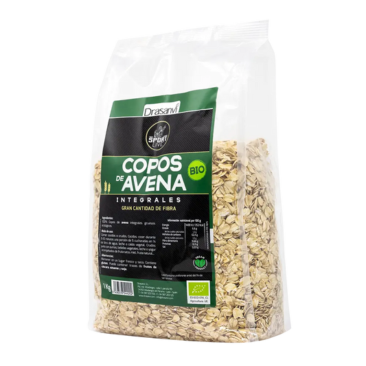 Drasanvi Sport Live Organic Thick Wholemeal Oat Flakes , 1 kg