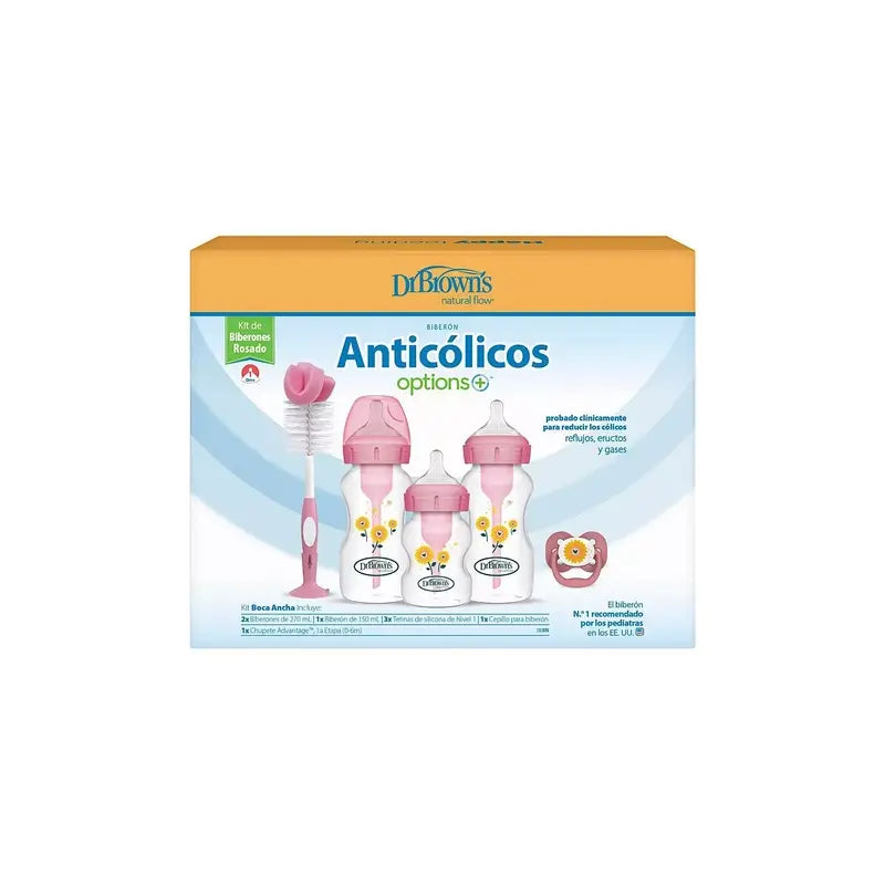 Dr.Brown's Pink Wide Mouth Options+ Geschenkpaket