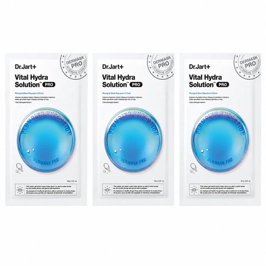 Dr.Jart+ Dermask Vital Hydra Solution Pro Feuchtigkeitsspendende Gesichtsmaske, 26 Gr , Packung 3