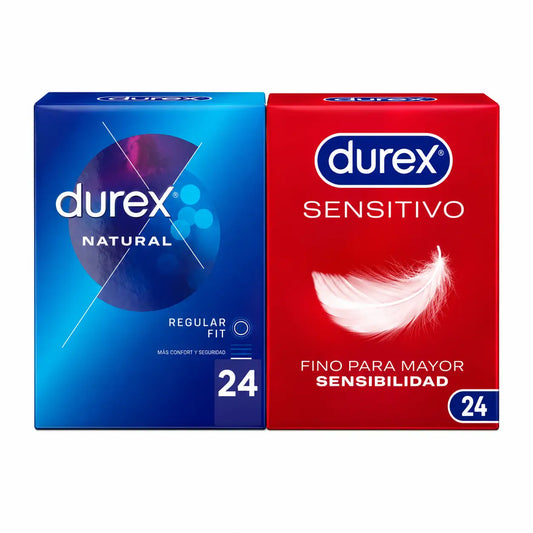 Durex Natural Plus Kondome Packung, 24 Stück + Sensitive Soft, 24 Stück